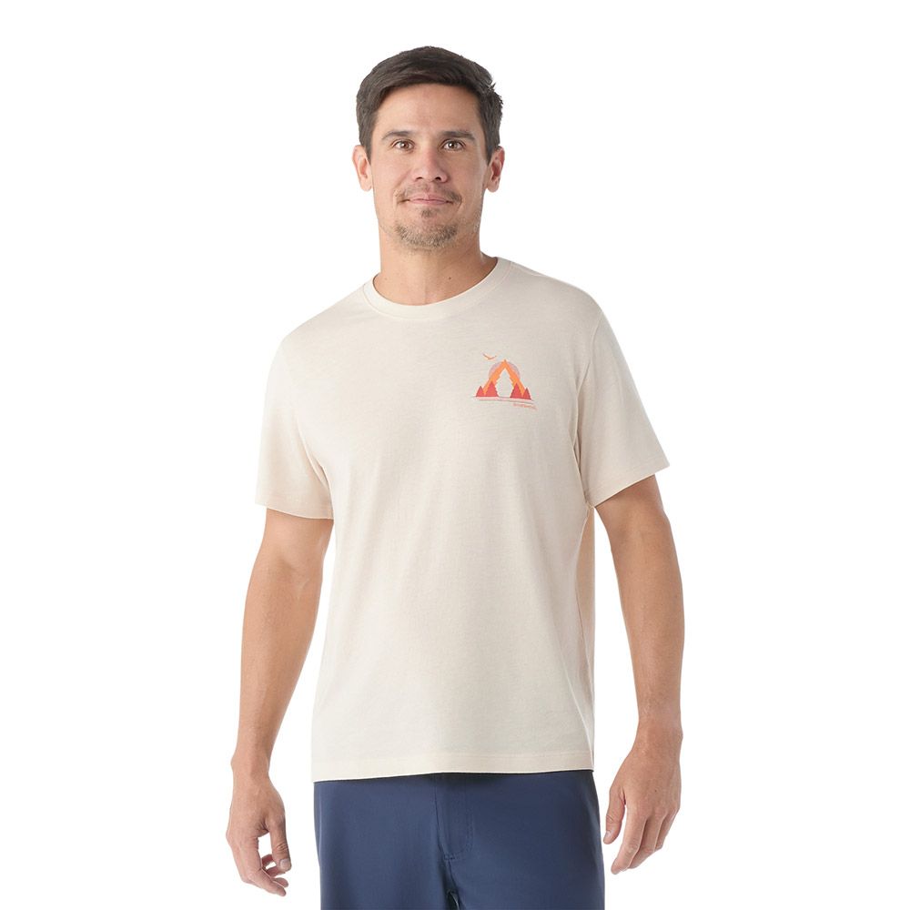 Smartwool Go Far Feel Good Graphic Short Sleeve In Almond-The Trendy Walrus