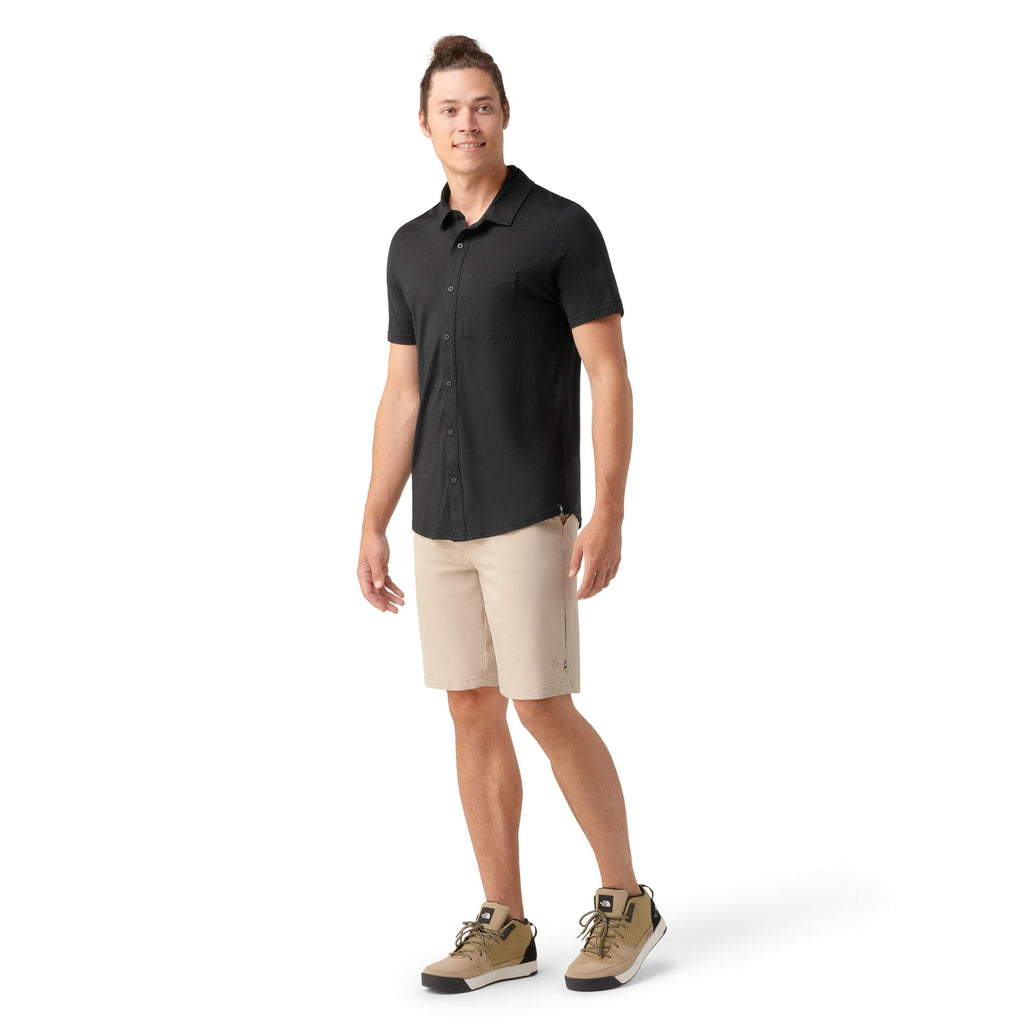 Smartwool Mens Short Sleeve Button Down In Black-The Trendy Walrus