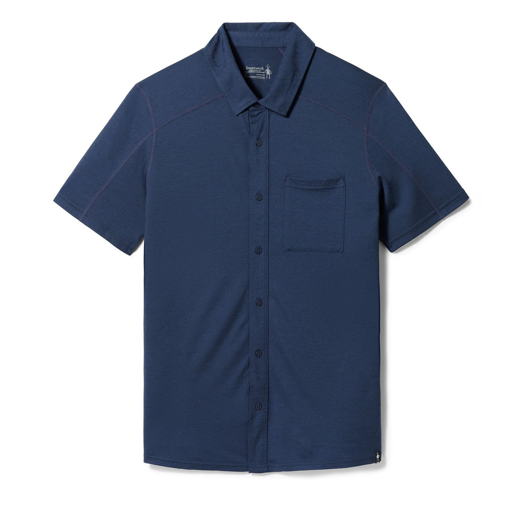 Smartwool Men's Short Sleeve Button Down In Deep Navy-The Trendy Walrus