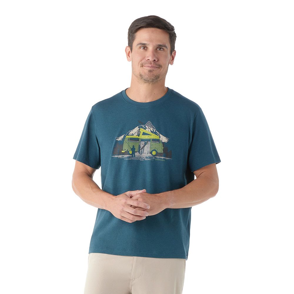 Smartwool River Van Graphic Short Sleeve Tee In Twilight Blue-The Trendy Walrus