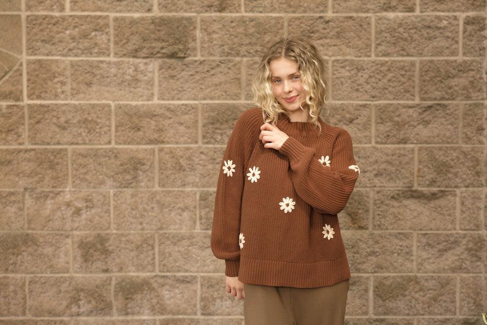 Smash + Tess Daisy Sweater In Chestnut-The Trendy Walrus