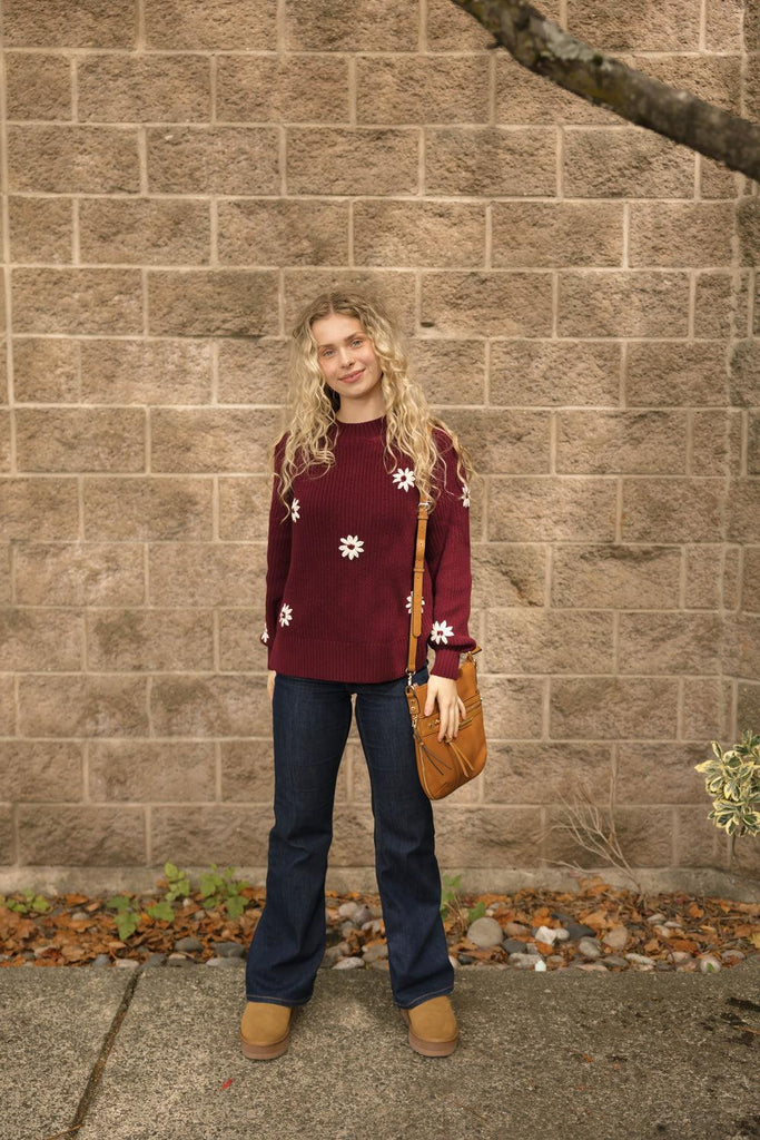 Smash + Tess Daisy Sweater In Merlot-The Trendy Walrus