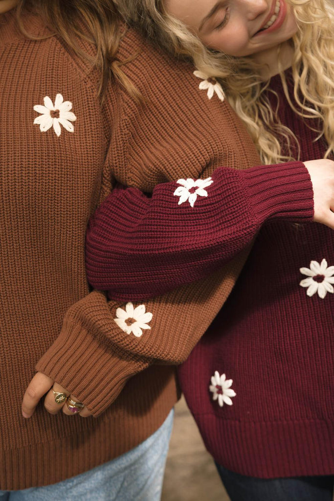 Smash + Tess Daisy Sweater In Merlot-The Trendy Walrus