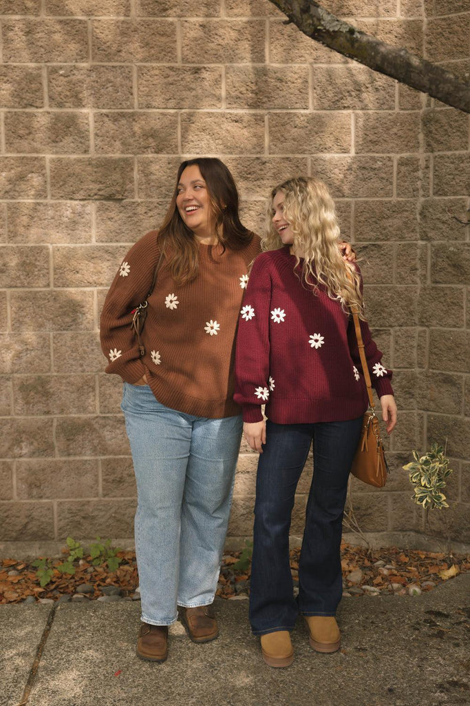 Smash + Tess Daisy Sweater In Merlot-The Trendy Walrus