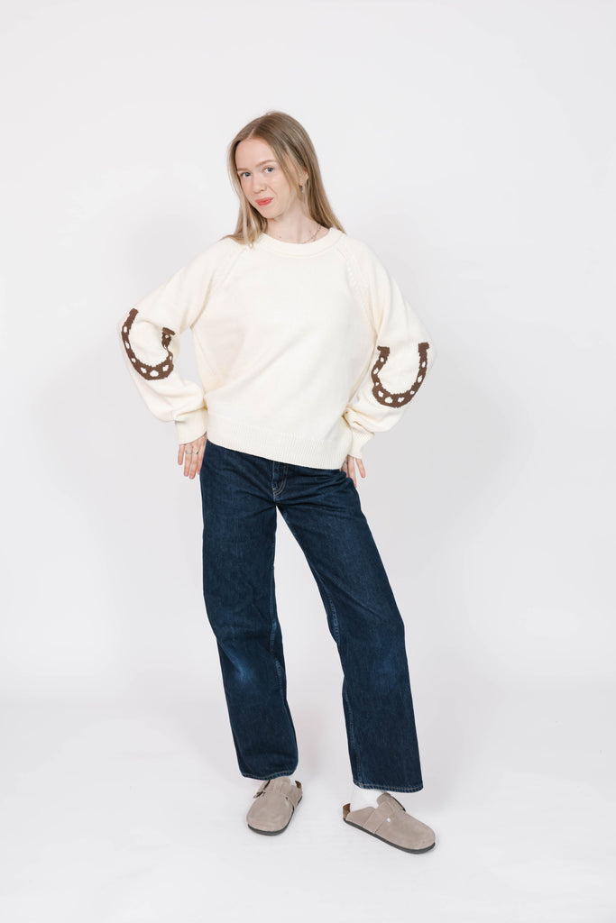 Smash + Tess Yeehaw Sweater In Cream/ Brown-The Trendy Walrus