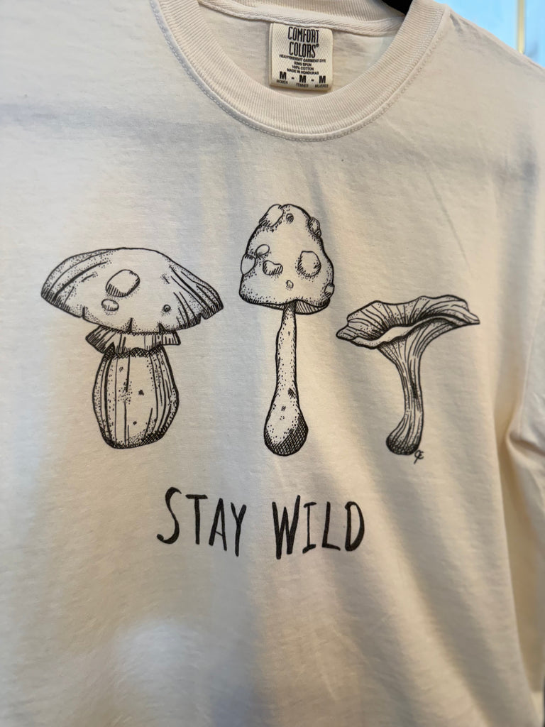 Stay Wild Crop Mushroom Tee-The Trendy Walrus