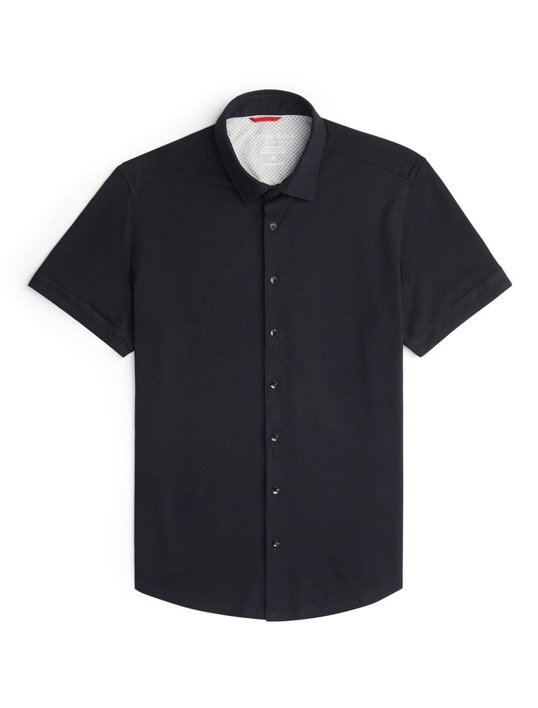 Stone Rose Black Solid Short Sleeve Shirt-The Trendy Walrus