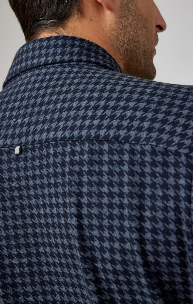 Stone Rose Long Sleeve Knit In Navy Houndstooth Check-The Trendy Walrus