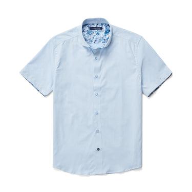 Stone Rose Short Sleeve Woven Shirt In Light Blue-The Trendy Walrus