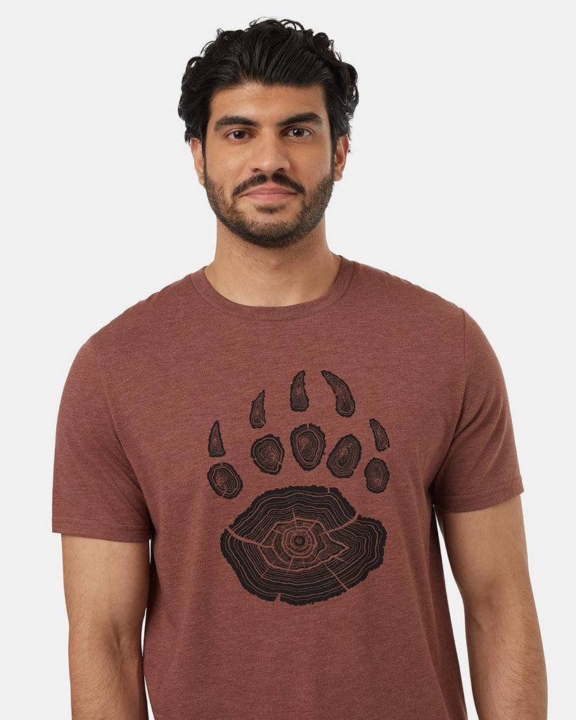 Tentree Bear Claw T-shirt In Mesa Red Heather/Meteorite Black-The Trendy Walrus