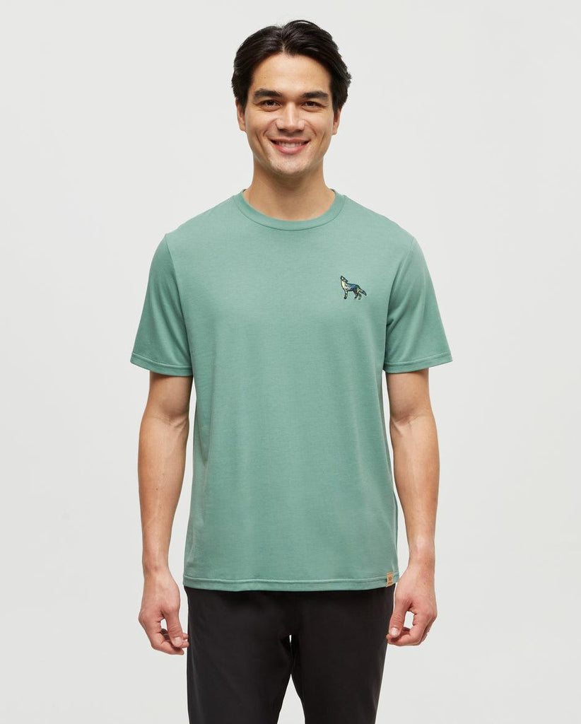Tentree Boreal Wildlife T-shirt In Jade / Boreal Wolf-The Trendy Walrus