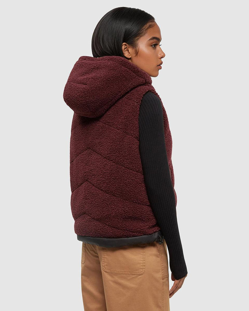 Tentree Collins Vest In Deep Burgundy / Meteorite Black-The Trendy Walrus
