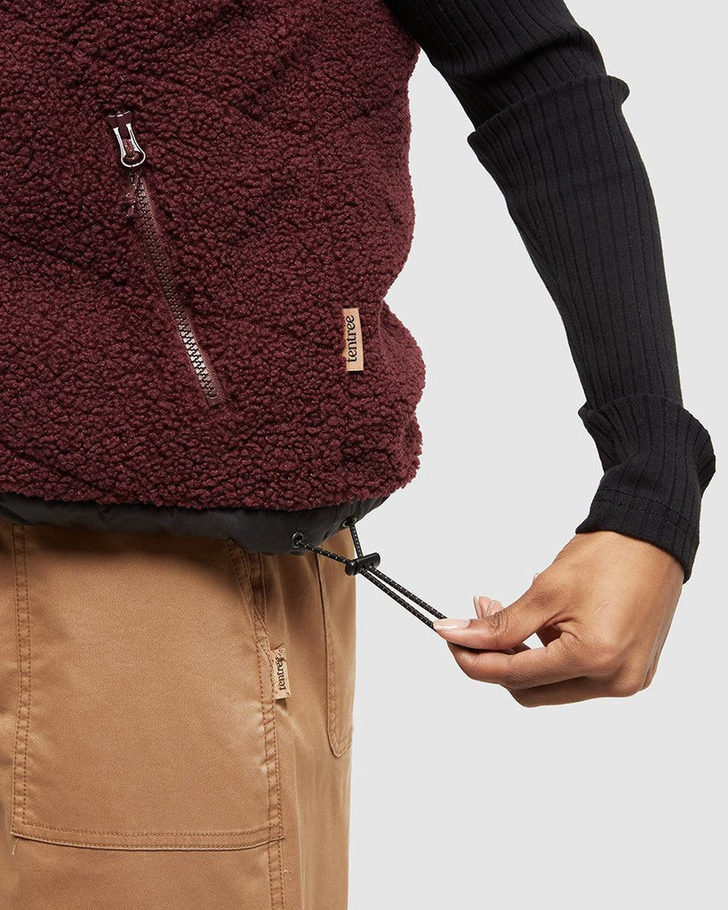 Tentree Collins Vest In Deep Burgundy / Meteorite Black-The Trendy Walrus