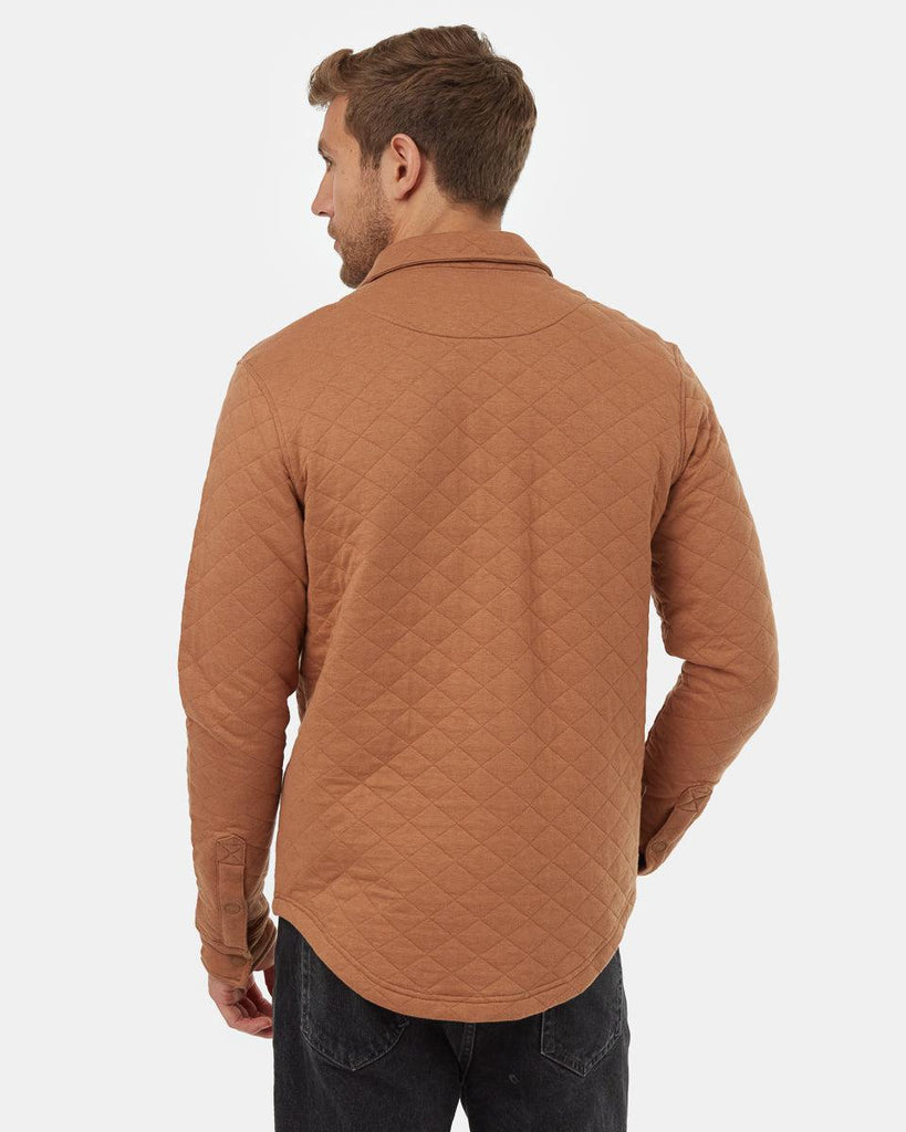 Tentree Colville Quilted Shacket Foxtrot Brown Heather-The Trendy Walrus
