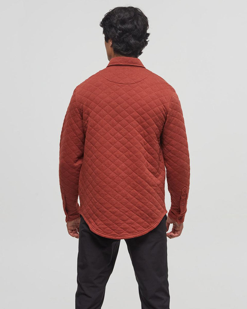 Tentree Colville Quilted Shacket In Burnt Henna Heather-The Trendy Walrus