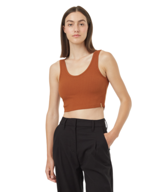 Tentree Cropped Ribbed Tank In Toffee-The Trendy Walrus