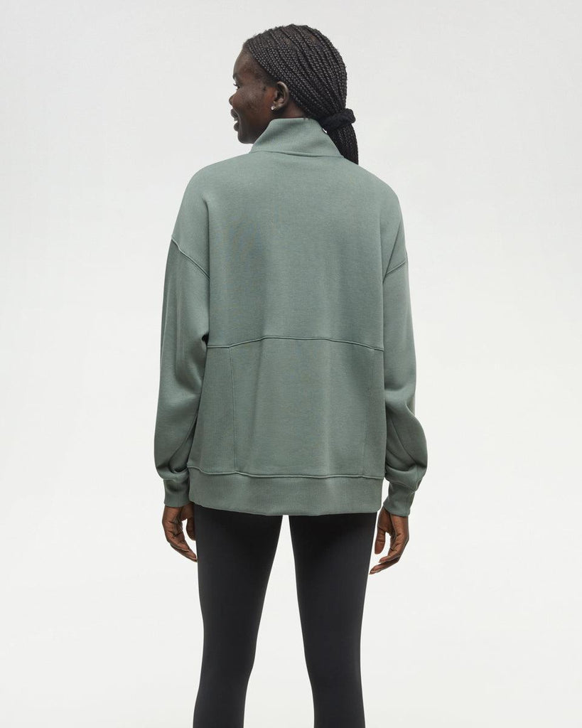 Tentree Finlayson 1/4 Zip In Agave Green-The Trendy Walrus