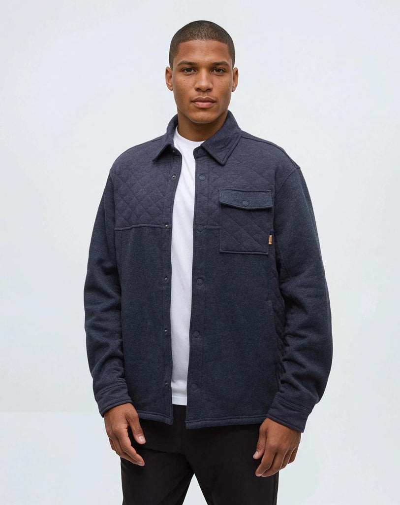 Tentree Helmcken Shacket In Midnight Blue Heather-The Trendy Walrus