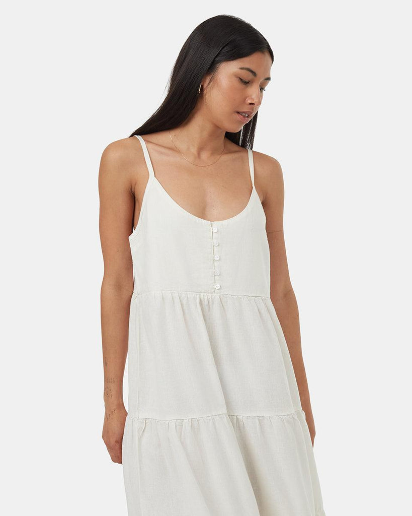 Tentree Hemp Tiered Cami Dress In Undyed-The Trendy Walrus