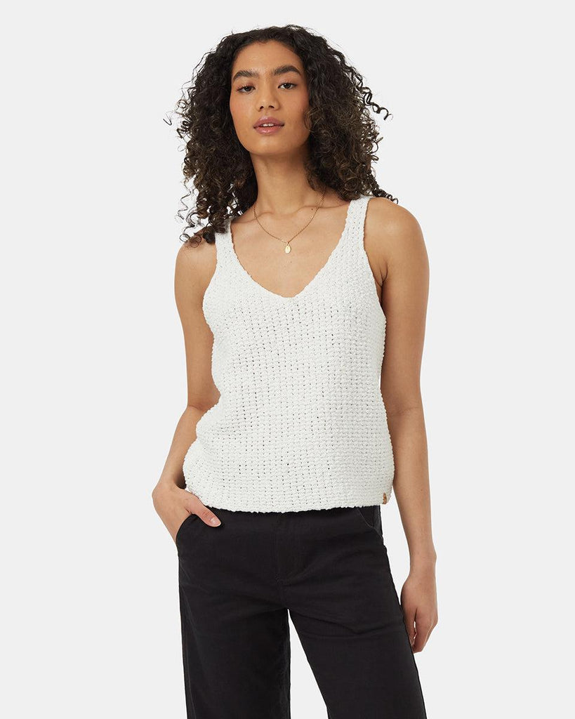 Tentree Highline Boucle Sweater Tank In Vintage White-The Trendy Walrus