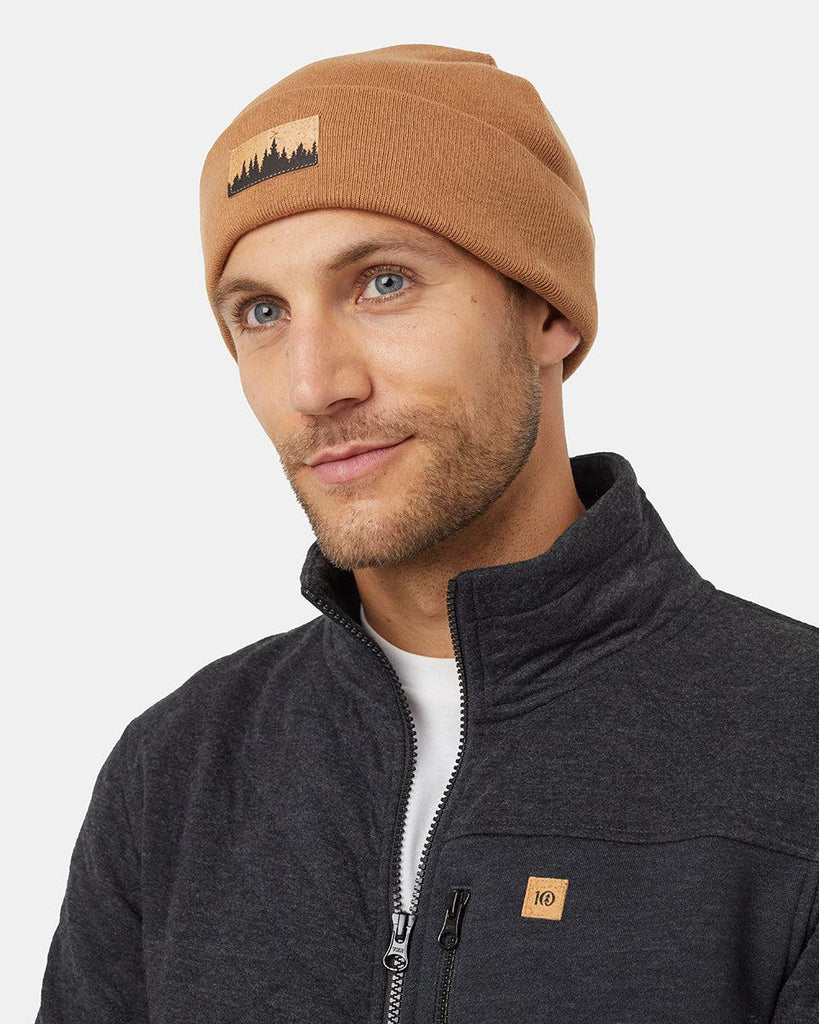 Tentree Juniper Cork Patch Beanie In Camel/Cork Patch-The Trendy Walrus