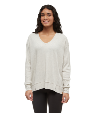 Tentree Meyer Longsleeve In Vintage White Heather-The Trendy Walrus