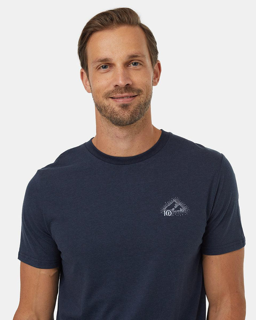 Tentree Mountain Crest T-Shirt In Midnight Blue/Quarry-The Trendy Walrus