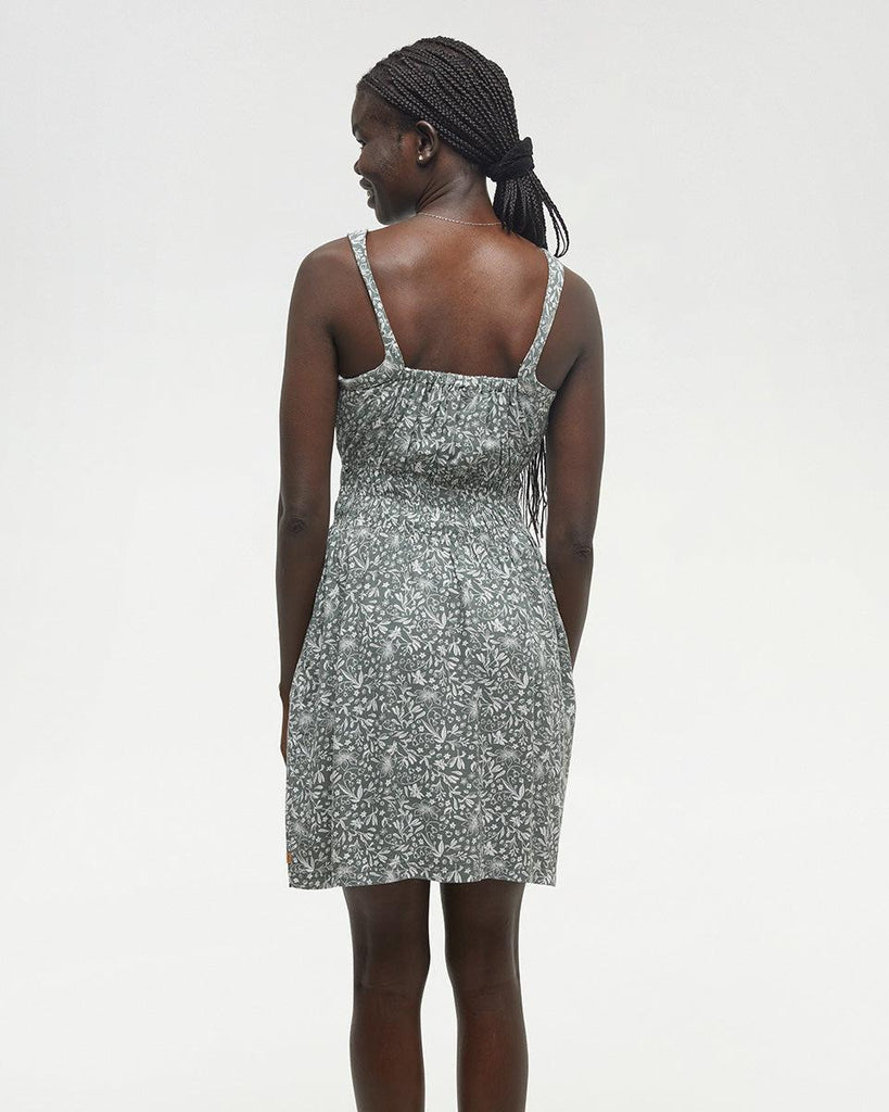 Tentree Overlook Dress In Agave Green/Field Flower-The Trendy Walrus