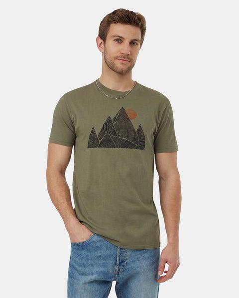 Tentree Peak T-shirt In Deep Lichen Green/ Meteorite Black-The Trendy Walrus