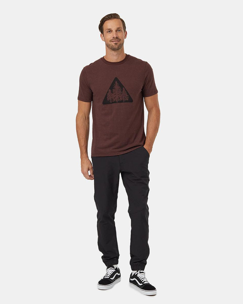 Tentree Pine Trio T-Shirt In Deep Mahogany/ Black Bean-The Trendy Walrus