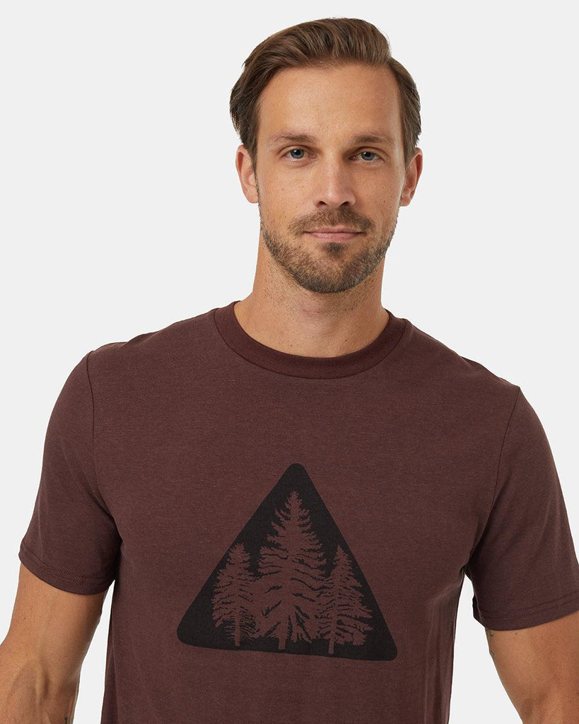 Tentree Pine Trio T-Shirt In Deep Mahogany/ Black Bean-The Trendy Walrus