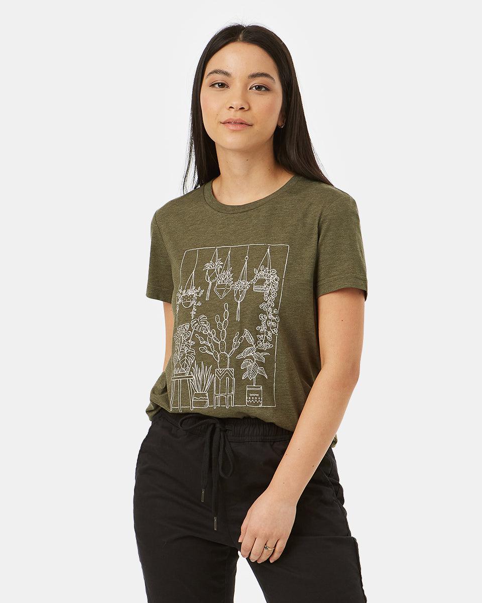 Tentree Plant Club T-shirt In Olive Night Green Heather