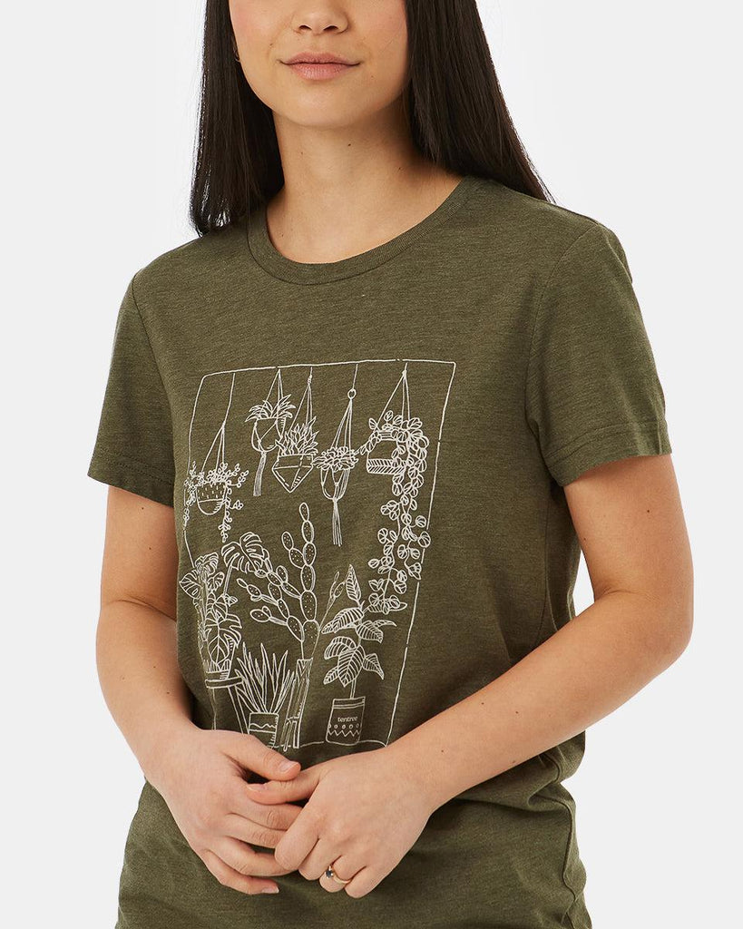 Tentree Plant Club T-shirt In Olive Night Green Heather-The Trendy Walrus