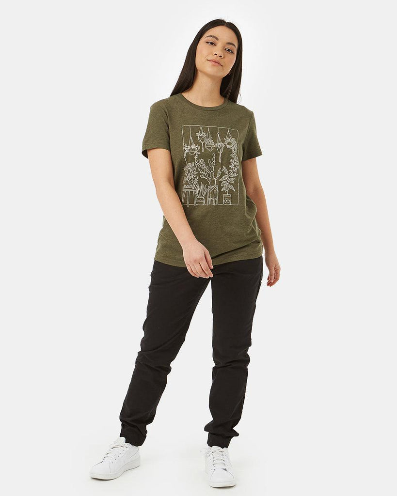 Tentree Plant Club T-shirt In Olive Night Green Heather-The Trendy Walrus