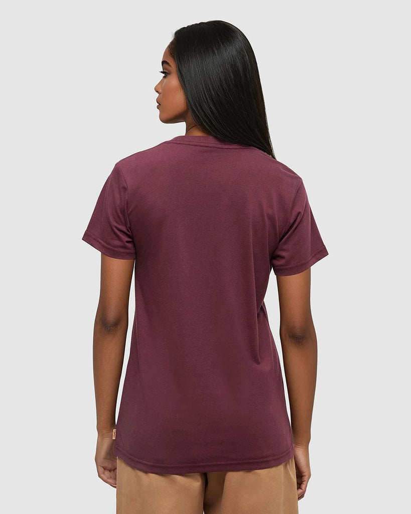 Tentree Plant T-shirt In Deep Burgundy/ Warm Oak-The Trendy Walrus