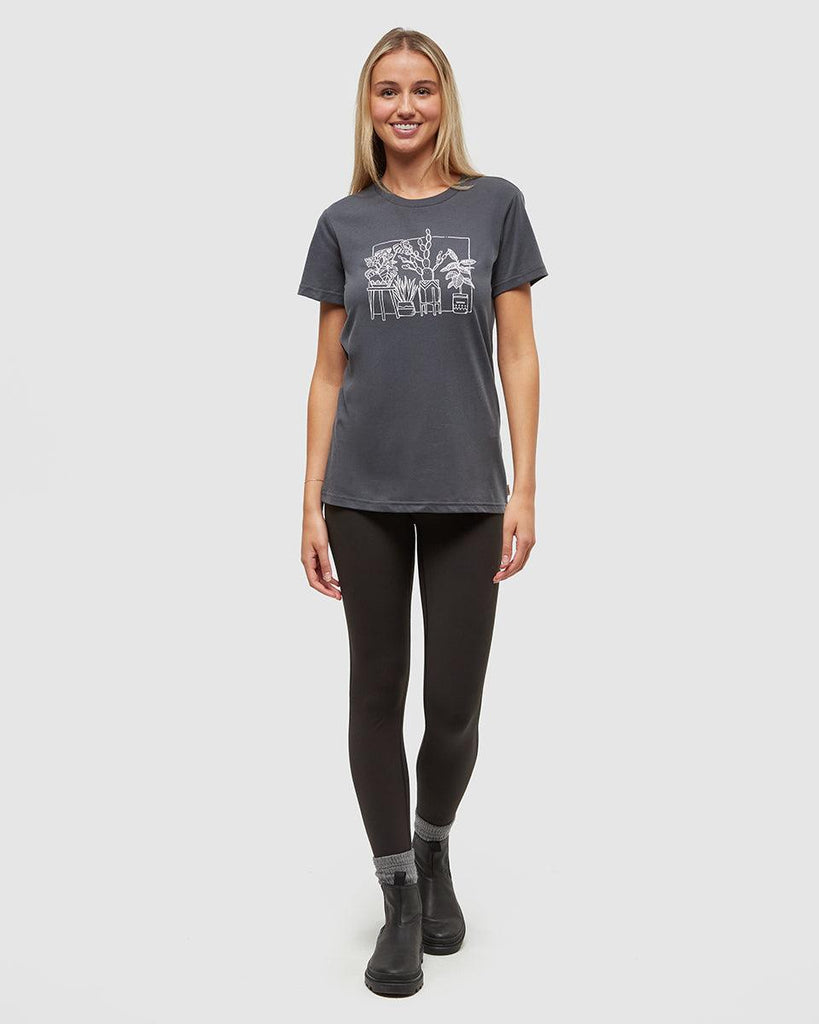 Tentree Plant T-shirt In Graphite/ Vintage White-The Trendy Walrus