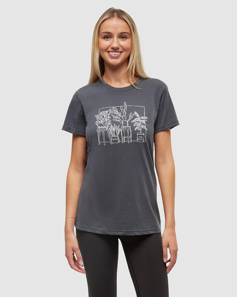 Tentree Plant T-shirt In Graphite/ Vintage White-The Trendy Walrus