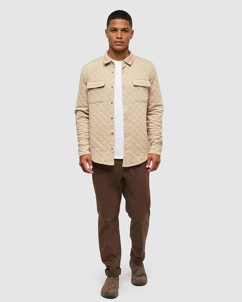 Tentree Quilted Colville Shacket In Birchwood Heather-The Trendy Walrus