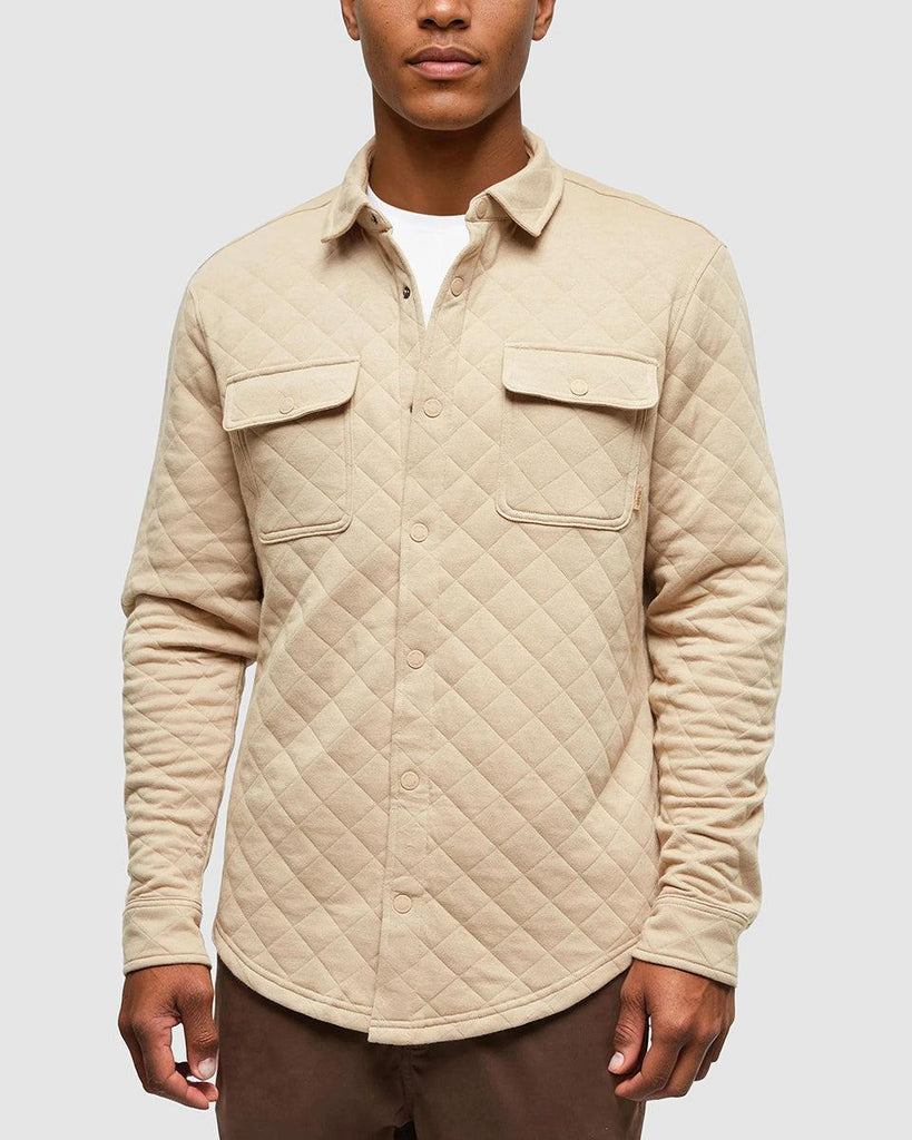 Tentree Quilted Colville Shacket In Birchwood Heather-The Trendy Walrus