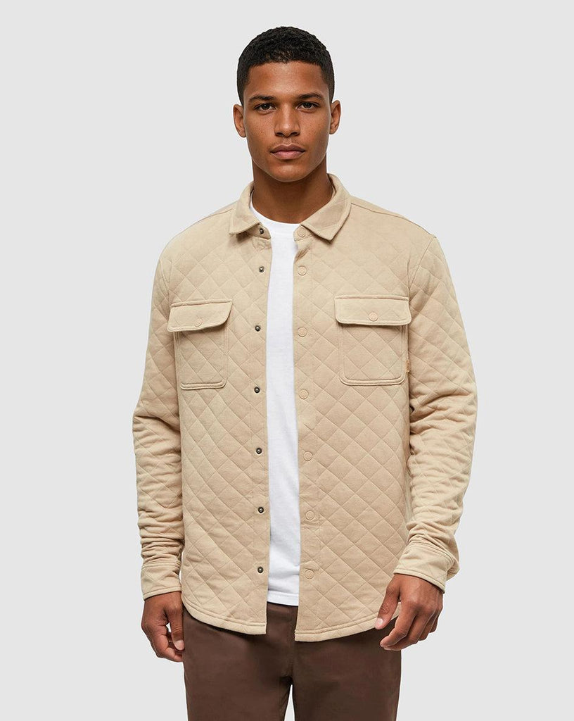 Tentree Quilted Colville Shacket In Birchwood Heather-The Trendy Walrus