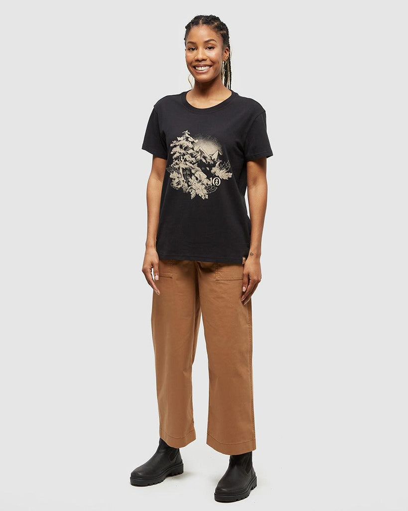 Tentree Regenerative Forest Sprawl T-shirt In Meteorite Black/ Warm Oak-The Trendy Walrus