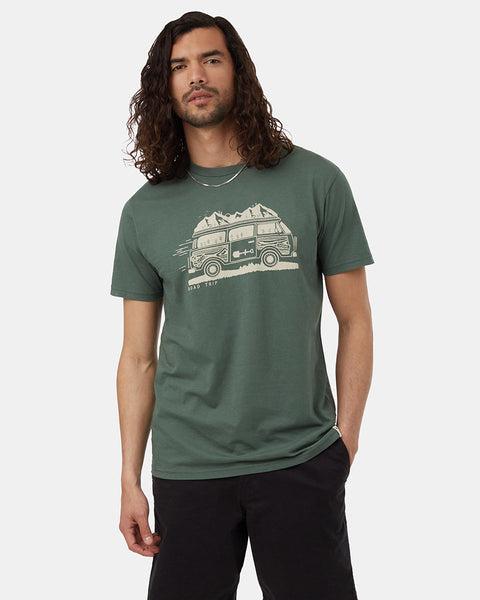 Tentree Road Trip T-Shirt In Dark Sage/Oatmeal-The Trendy Walrus
