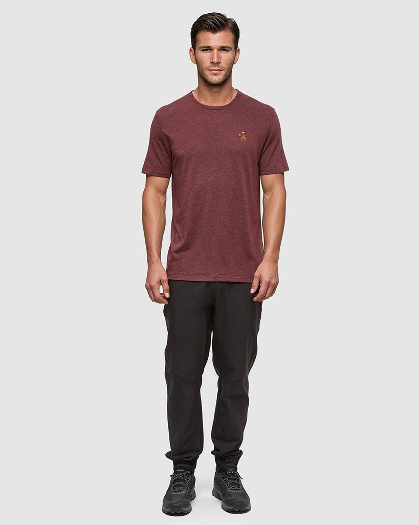 Tentree Sasquatch T-shirt In Deep Burgundy Heather/ Lumberjack-The Trendy Walrus
