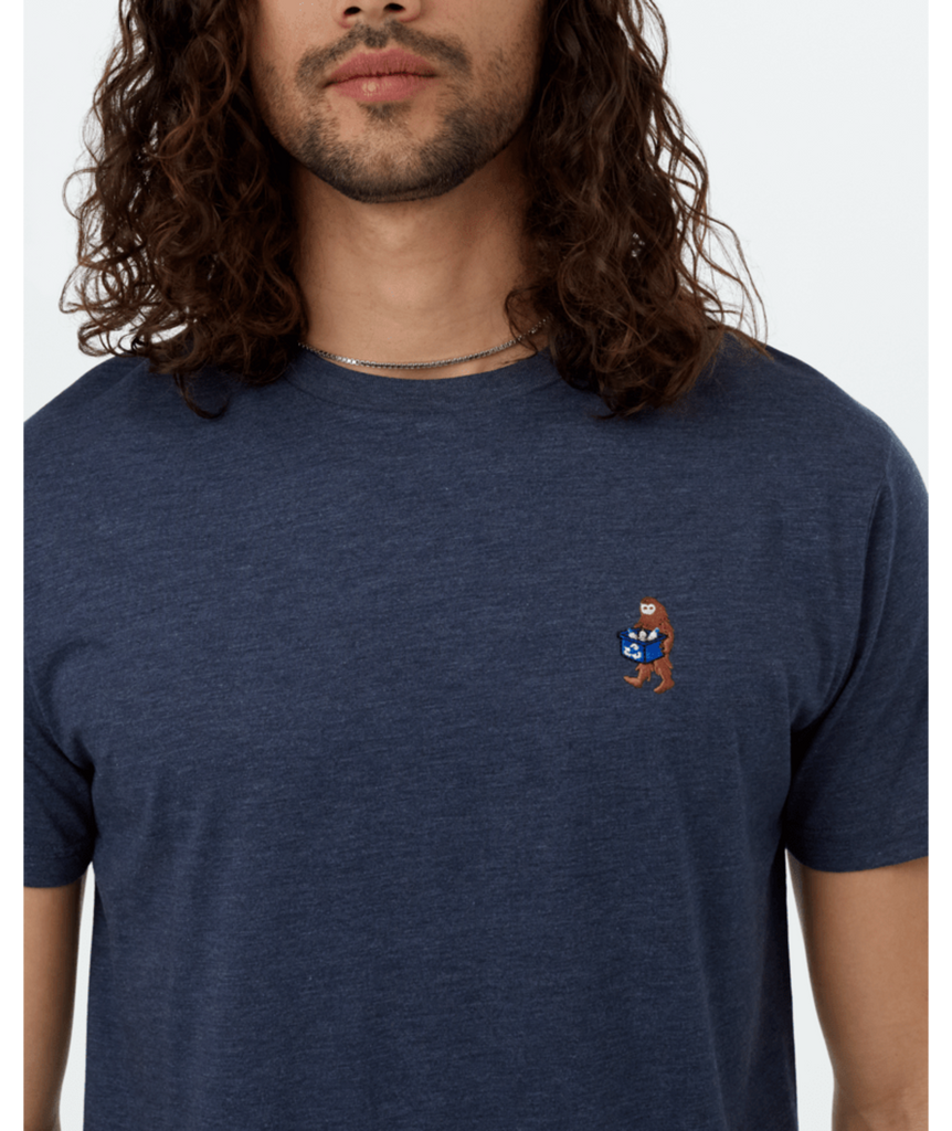 Tentree Sasquatch T-shirt In Dress Blue Heather Rubber-The Trendy Walrus