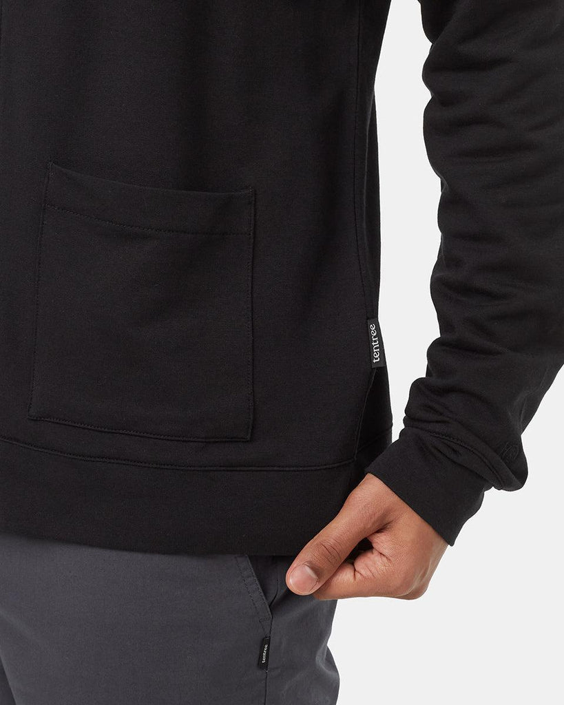 Tentree Soft Terry Light Button Front Cardigan In Meteorite Black-The Trendy Walrus