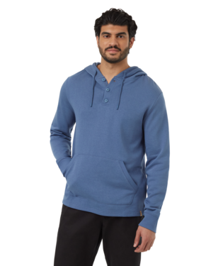 Tentree Tree Terry Placket Pullover Hoodie In Canyon Blue-The Trendy Walrus
