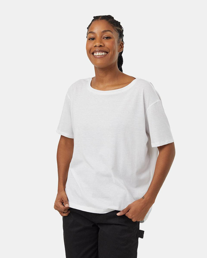 Tentree TreeBlend High Low T-Shirt In White-The Trendy Walrus