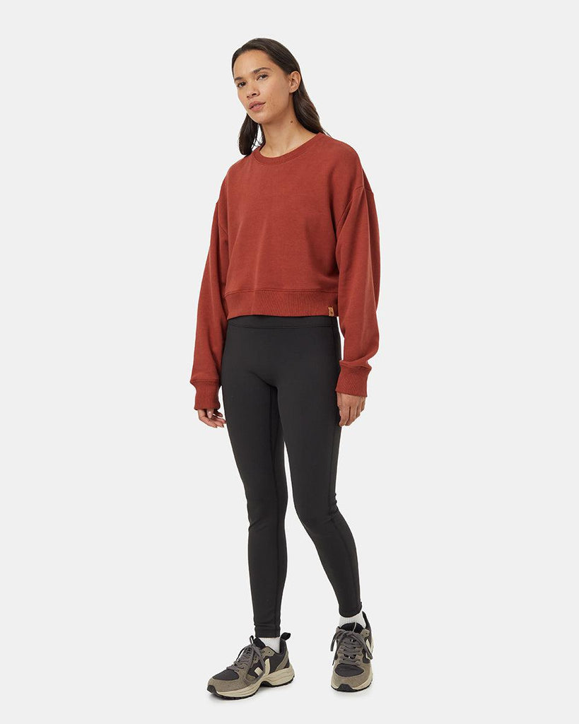 Tentree TreeFleece Oversized Cropped Crew In Burnt Henna-The Trendy Walrus