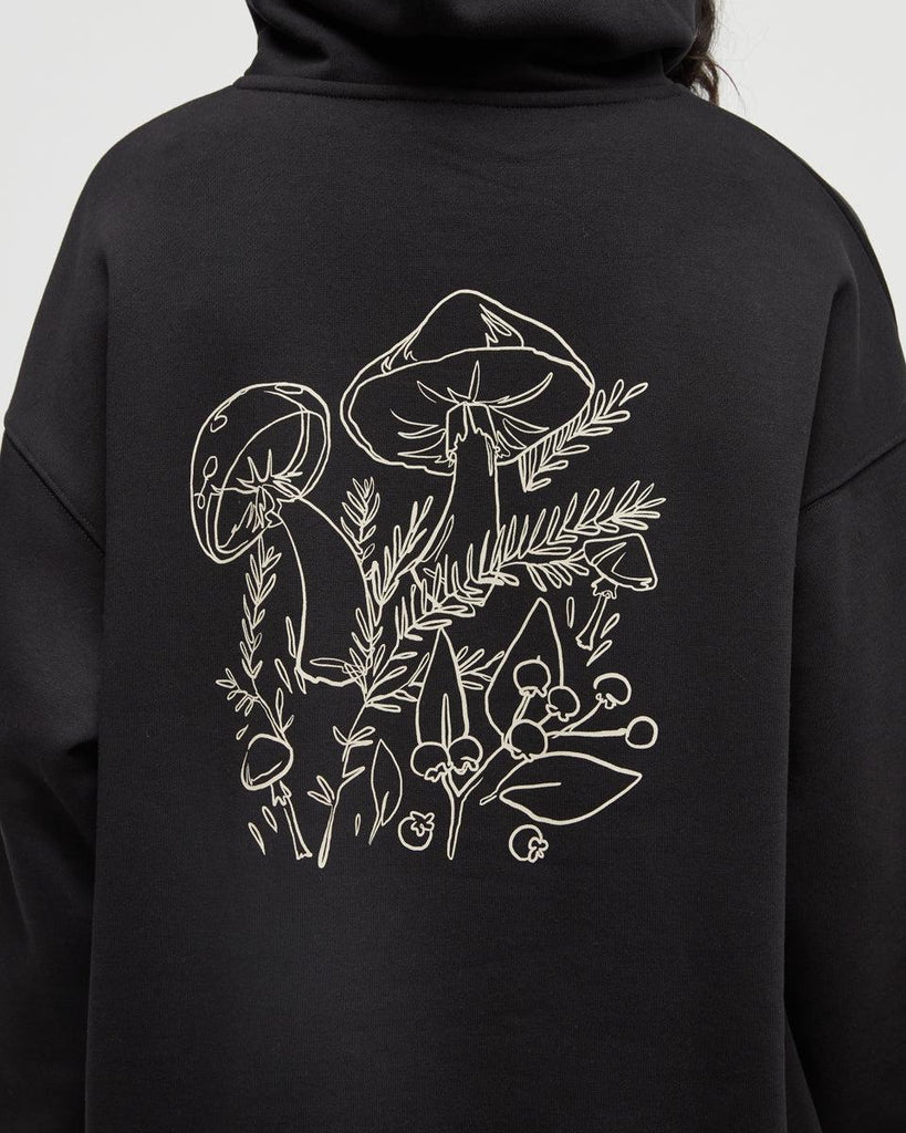 Tentree Understory Oversized Hoodie In Meteorite Black / Warm Oak-The Trendy Walrus