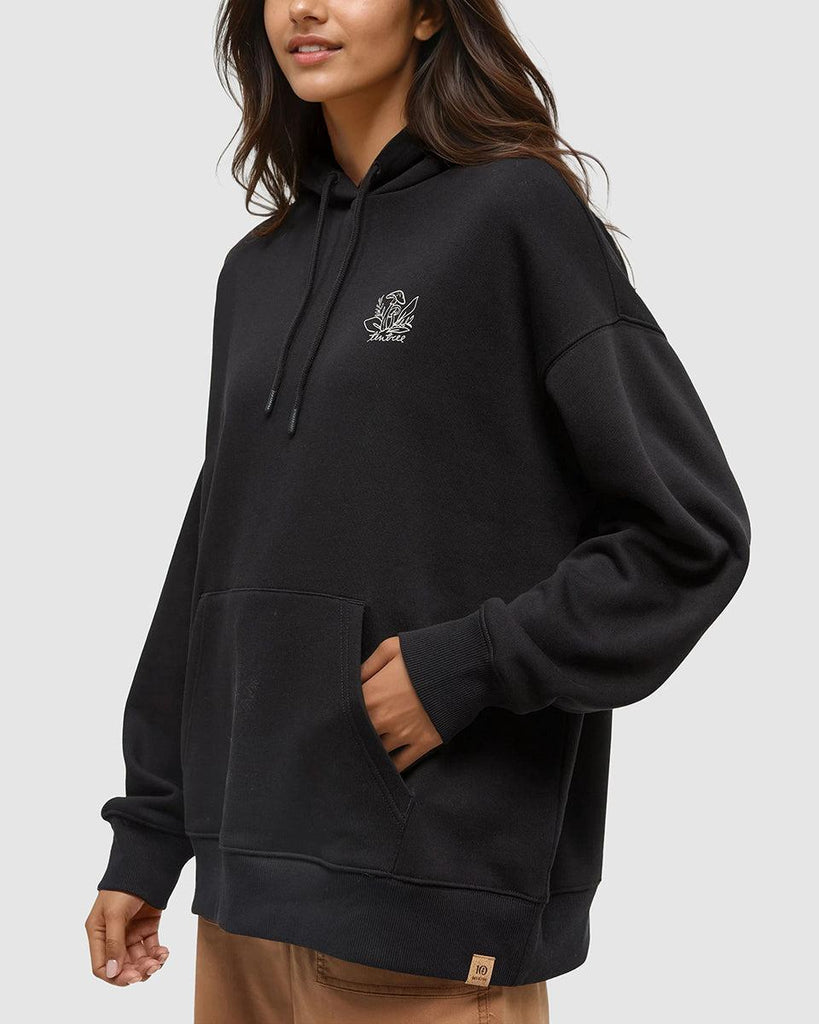 Tentree Understory Oversized Hoodie In Meteorite Black / Warm Oak-The Trendy Walrus